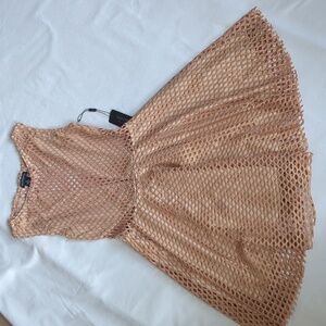 Nude/Gold Sleeveless Cut Out Dress Size M